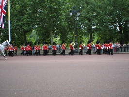 Band marching towards Buckingham Palace