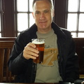 Danie enjoying a good pint at the Prospect of Whitby