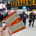 Our train tickets from London to Hampton Court Palace