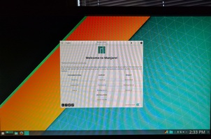 Manjaro KDE - welcome screen when booting into the LiveCD