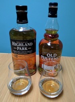 Highland Park 12 Year Old Single Malt Scotch Whisky and an Old Pulteney 12 Year Old Single Malt Scotch Whisky