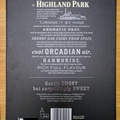 Highland Park 12 Year Old Single Malt Scotch Whisky - Rear of the Box