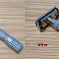 Gillette Fat Boy Razor before and after being cleaned