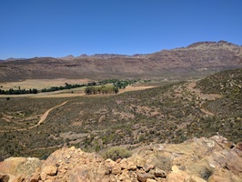 View from top of mountain pass with Kromvivier lying below