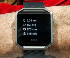 Fitbit Blaze results screen after exercise