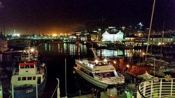 V& Waterfront at night