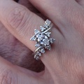 Closer view of her engagement ring