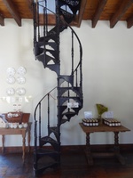 Matjiesfontein - wrought iron stairs in coffee shop