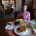 Matjiesfontein - Curried Karoo Lamb for me and Fish and Chips for Chnatel at the Lairds Arms