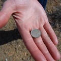 Chantel could not find her wallet with R600 after we left The Hell... but she picked up this 1985 10c coin in the veld