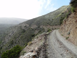 Narrow road for the final descent