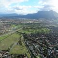 Pinelands on the right with Mowbray golf course in the middle and Rondebosch golf course beyond it