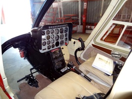 Inside the Bell Jetranger helicopter