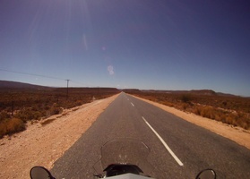 Long straight stretch of Route 62 through the Karoo