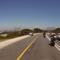 Passing through Betty's Bay with sea views on the left side