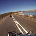 Riding over Theewaterskloof Dam Wall