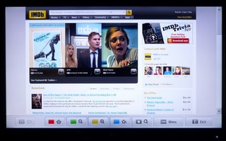 Browser app displaying the IMDB site