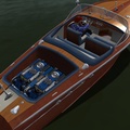 Boat in X-Plane Simulator with engine cover open