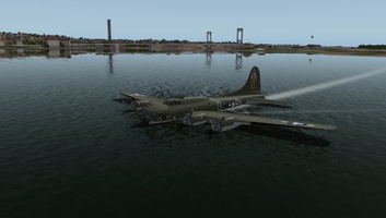 Crash landed B-17 Flying Fortress in X-Plane