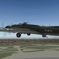 B-17 Flying Fortress in X-Plane raising landing gear