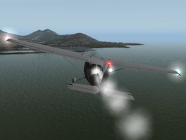 Cessna over Table Bay showing water detail