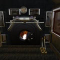 Tuliptree Station in Second Life - Inside cab of steam locomotive