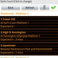 London Tube Live showing platform message boards on Android phone