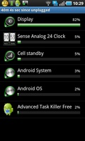 Android standard battery usage screen