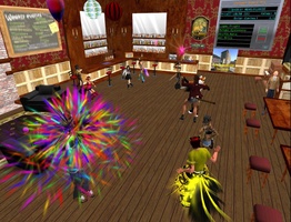 Busy Friday evening at the Coach and Horses Pub in Second Life