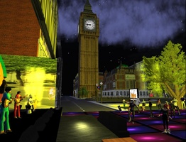 The Beatles playing live in Mayfair in Second Life