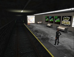 New York on Second Life - Me standing in an underground station