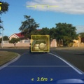 Augmented Driving app on iPhone - locked on car ahead
