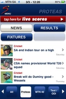 SuperSport application on iPhone - News view