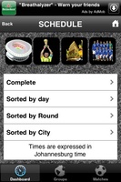 World Cup 2010 app for iPhone - Schedule