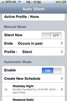Auto Silent app on the iPhone