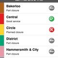 Tube Status on the iPhone