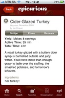 Epicurious recipes on the iPhone