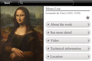 Louvre on the iPhone - Menu on artwork page