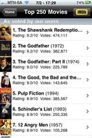 IMDB on the iPhone - Top 250 Movies list