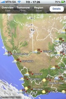 WeatherZA on Iphone - Map view