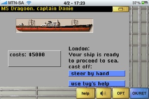 Ports of Call on iPhone - Choices to leave Harbour
