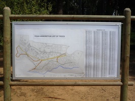 Board showing location of different trees