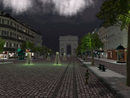 Champs Elysees Avenue in Paris in Second Life