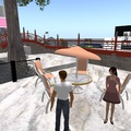 Chantel and I meeting on Second Life