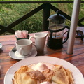 Coffee and pancakes at Red Farm Stall