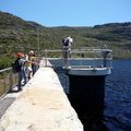 Walking along the wall on the Hely-Hutchinson Reservoir on Table Mountain
