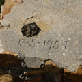 Date inscribed on part of old hanging bridge