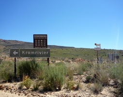 Signboards at turn off to Kromrivier