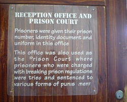 Sign at Prisoners Court on Robben Island