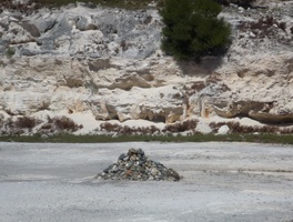 Pile of stones at Limestone Quarry that political prisoners built when visiting the island